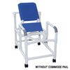 MJM International Reclining Shower Chair with Open Front Commode Seat