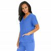 Medline Park Ave Womens Stretch Fabric Mock Wrap Scrub Top - Eggplant