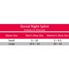 Cramer Dorsal Night Splint Size Chart