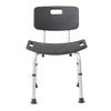 Medline Knockdown Back Shower Chair With Microban Antimicrobial - Grey