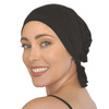 Chemo Beanies Margaret Black Soft Jersey Knit