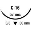 Medtronic Surgilon Reverse Cutting Braided Nylon Suture with C-16 Needle 