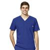 WonderWink Men's V-Neck Scrub Top W123 - Aqua Blue