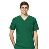 WonderWink Men's V-Neck Top - Green