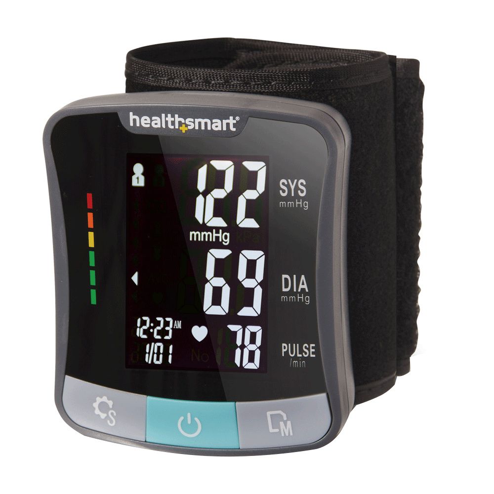 HealthSmart Manual Home Blood Pressure Monitor with Standard Cuff and Stethoscope, Black