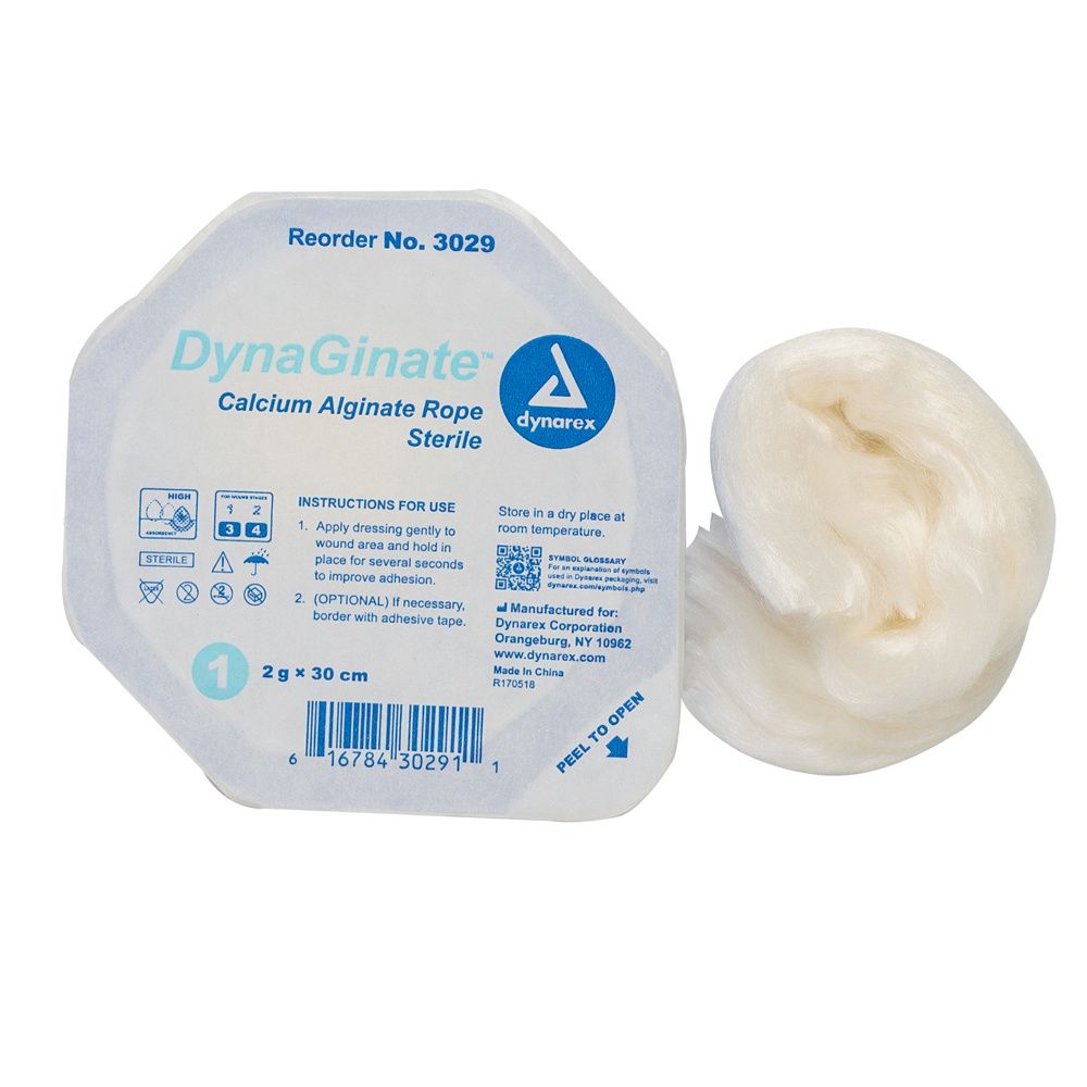 Dynarex DynaGinate Ag Silver Calcium Alginate Dressing, 10 Count/2 x 2 inch