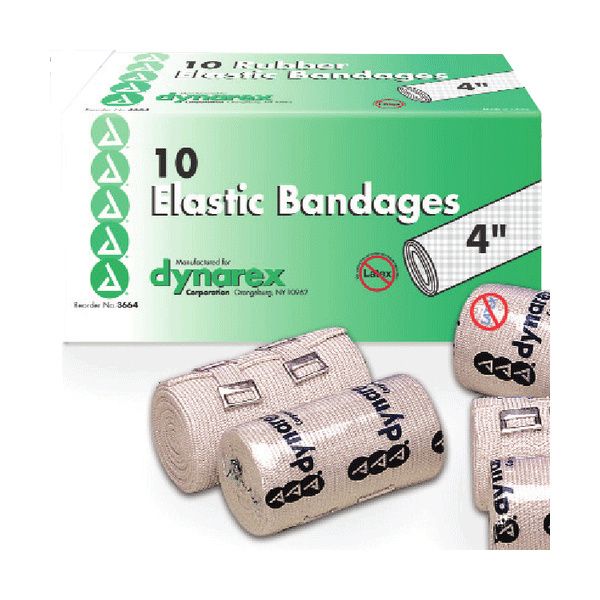 Dynarex Elastic Bandage 4'' x 4.5 yds. Single Roll - Model 3664 - First Aid  Medical Supplies