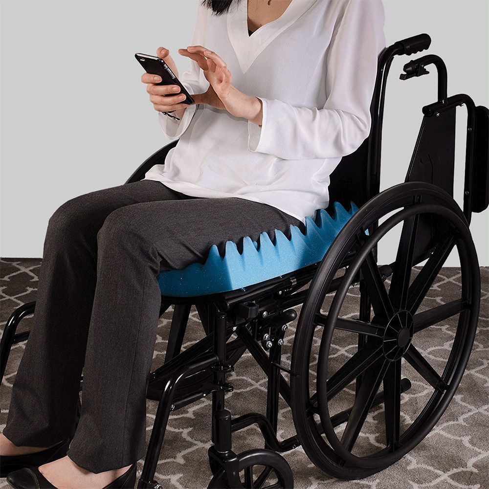 Eggcrate Wheelchair Cushion with Back 18 x32 x3 : Health &  Household
