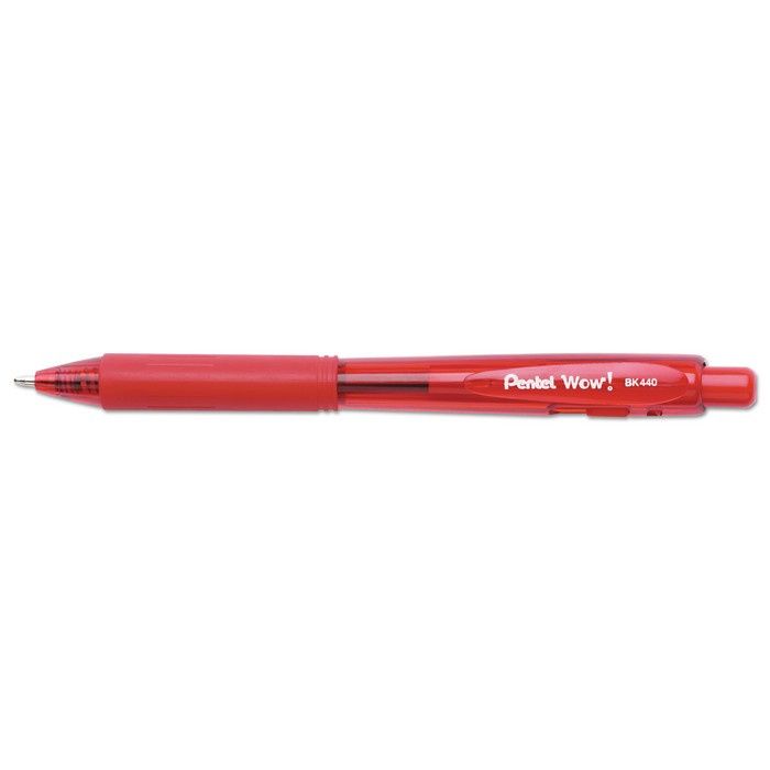 Retractable Ballpoint Pen 1mm Assorted Barrel Assorted Ink 8/Pack Pentel WOW 