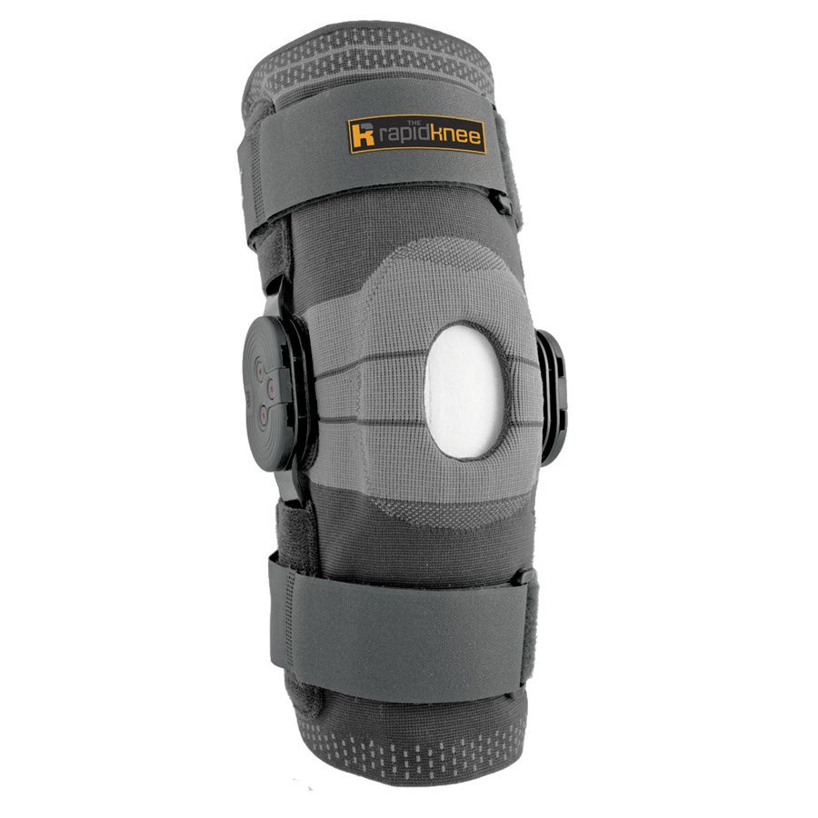 Hinged Knee Brace with 4 Straps & 4 Springs, Adjustable Open