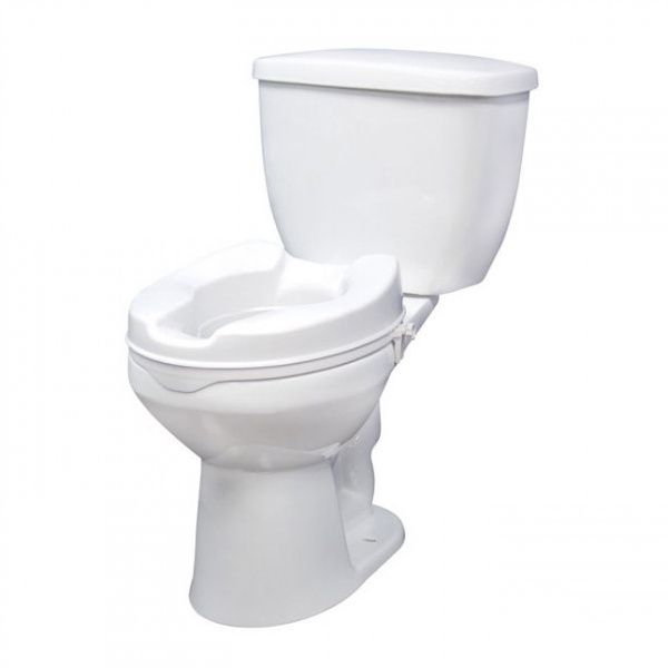 White 4-Inches High Quality Elevated Toilet Seat with Lid,Easily Install and Remove