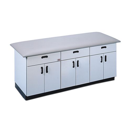 Double Door Storage Cabinet with Adjustable Shelves and Storage Drawers -  Hausmann Industries