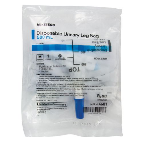 Easy-Tap Leg Bag Urinary Drainage Bag, 1000ml, Anti-Reflux Valve, Cloth  Straps, Easy Flip Drain (Pack of 3)