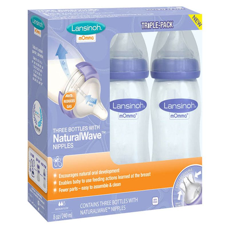 Lansinoh NaturalWave Slow-Flow Nipples, 6 Pack
