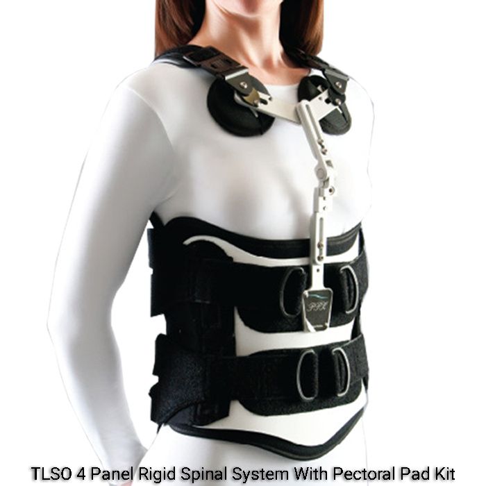 TLSO Full Back Brace with Anterior Thoracic Extension- For DJD, Compression  Fractures, Osteoporosis, Spinal Stenosis, Back Pain, Post Surgical