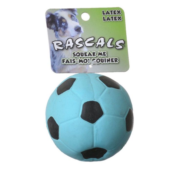 Rascals Latex Soccer Ball for Dogs Blue