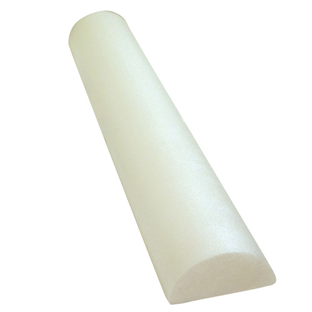 CanDo PE White Foam Roller, Full-Skin, Half-Round, 6 x 36