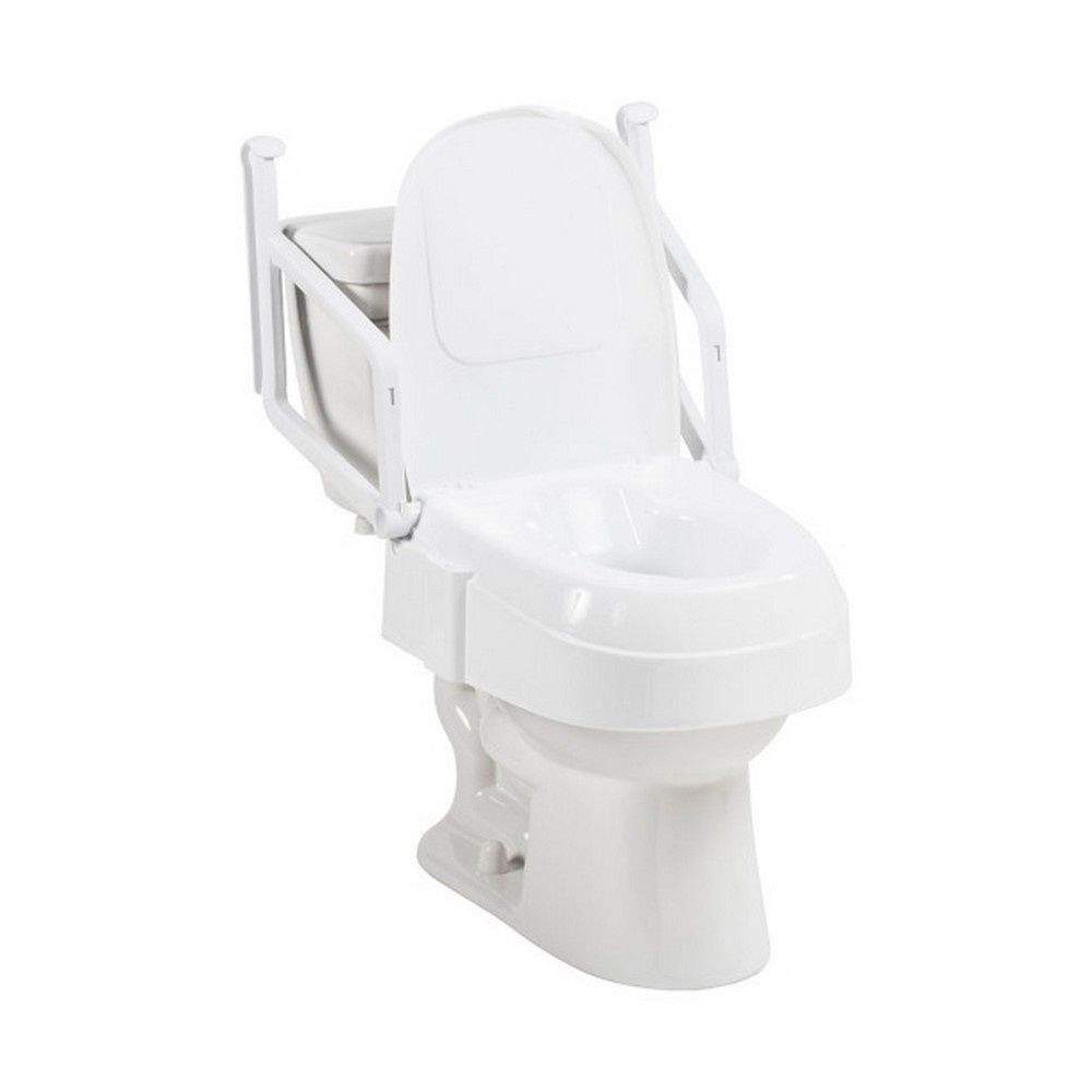 Premium Raised Elongated Toilet Seat with Removable Arms - Drive