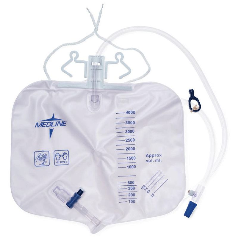 Medline Urinary Drainage Bag With Anti Reflux Tower