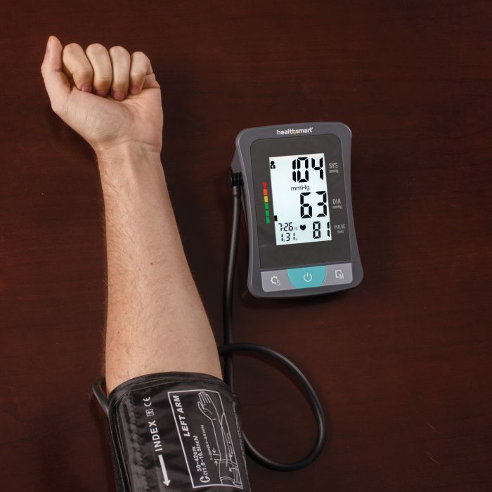 HealthSmart Manual Home Blood Pressure Monitor with Standard Cuff and Stethoscope, Black