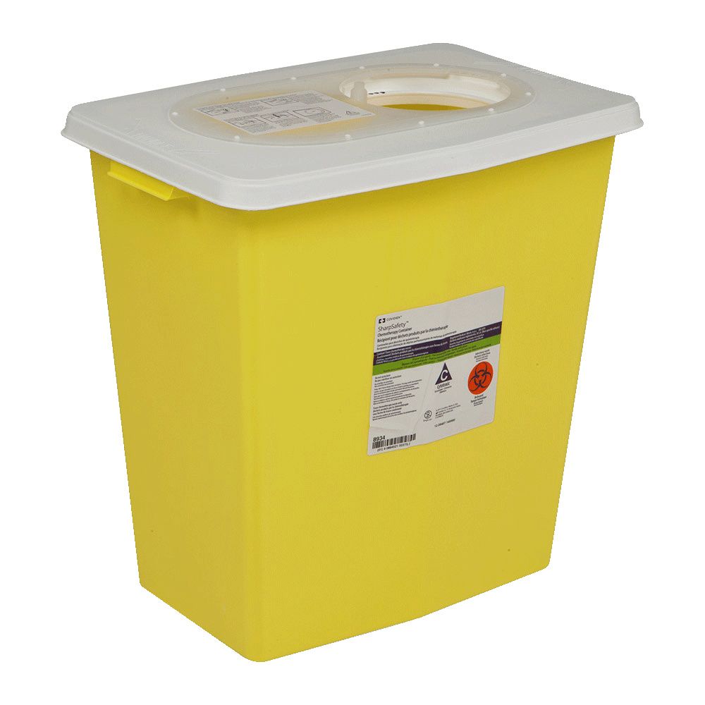 Covidien Kendall ChemoSafety Sharps Container with Sliding Lid