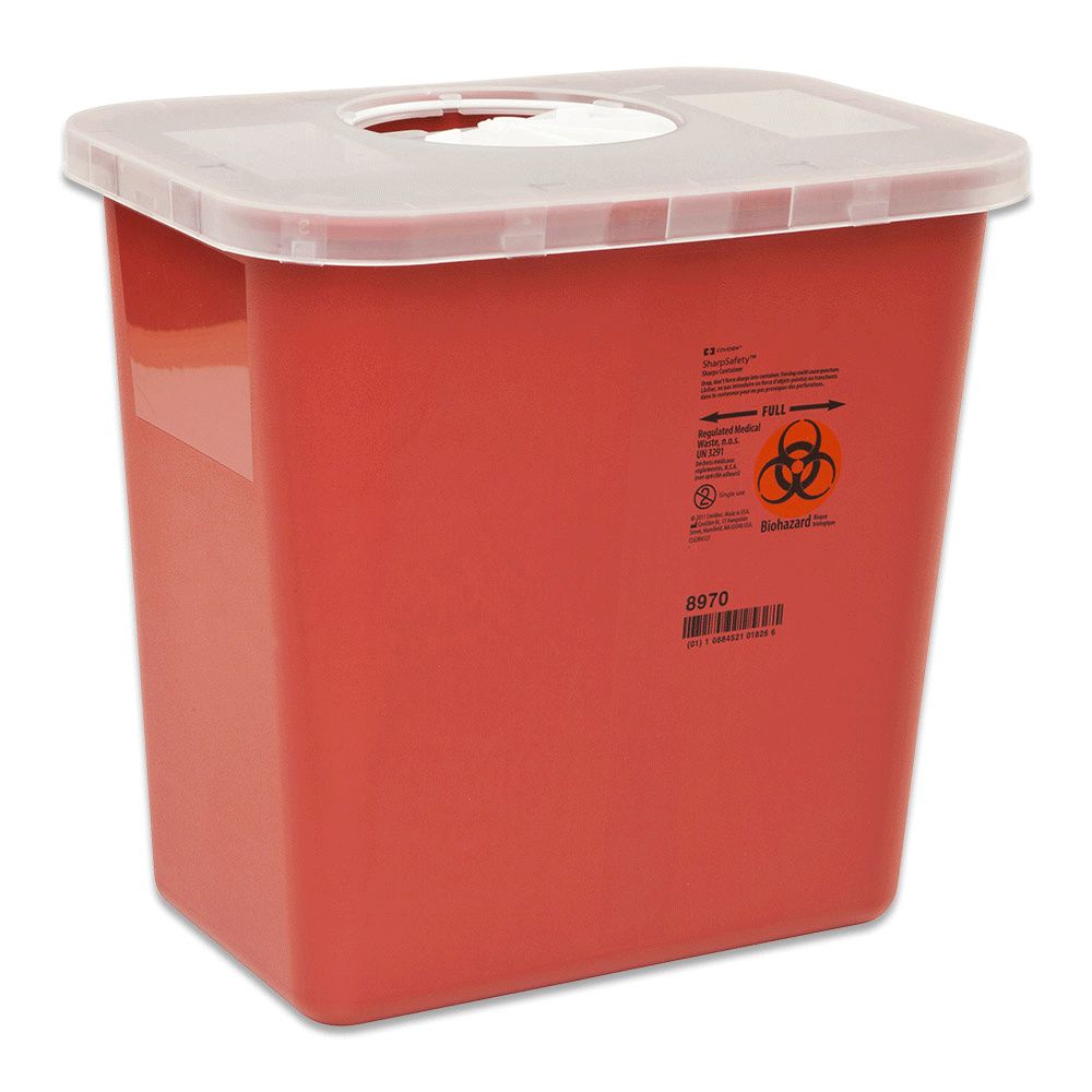 thumbnail image 2 of Covidien / Kendall Healthcare Monoject Large 14 Quart Sharps Disposal Container, Red 2 of 2