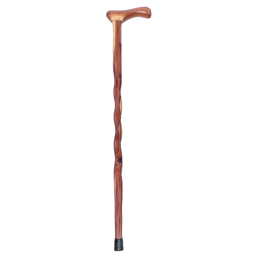 Mabis DMI Briggs Brazos Twisted Aromatic Cedar Walking Cane With  Traditional Handle