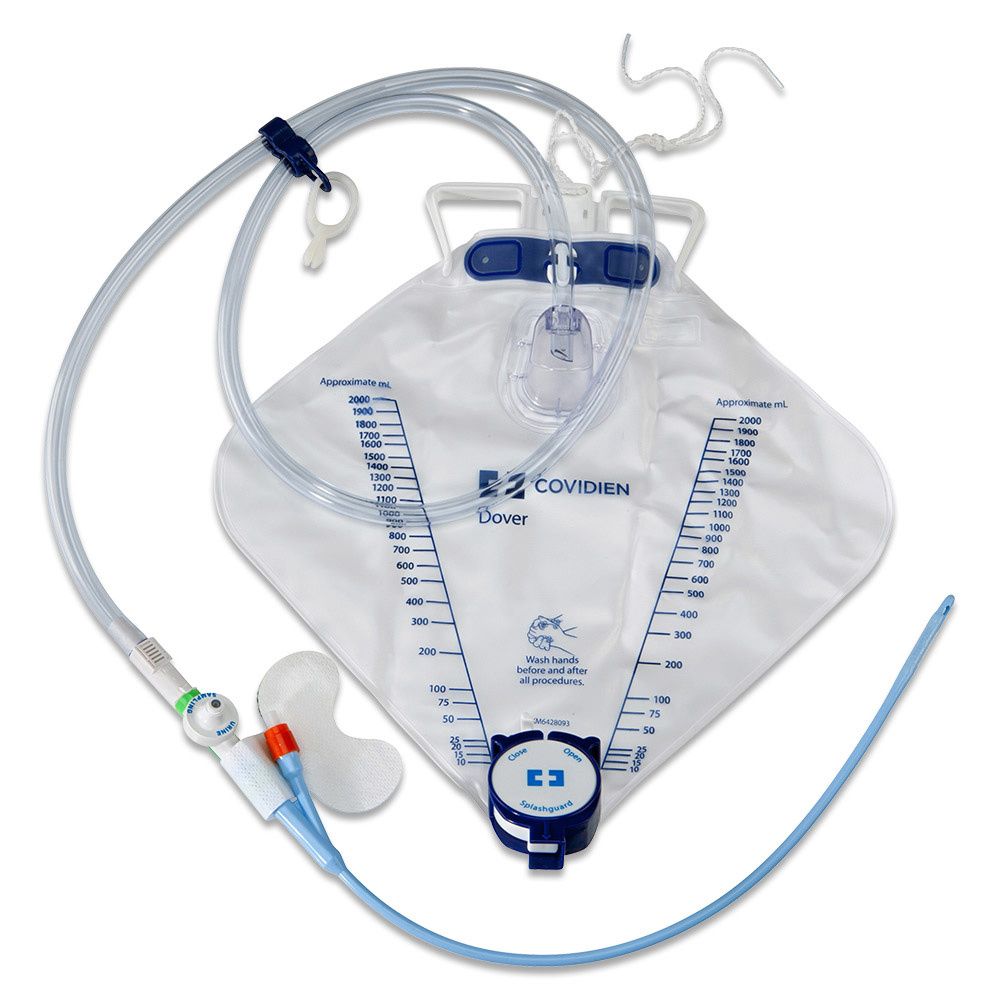 KRUUSE Urine bags 750 ml adapter for Foley Catheters 10pk