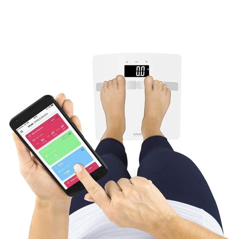 Vive Health Digital Scale Compatible with Smart Devices White
