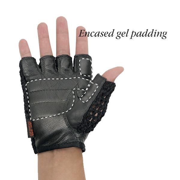 Leather / Mesh Fingerless Glove