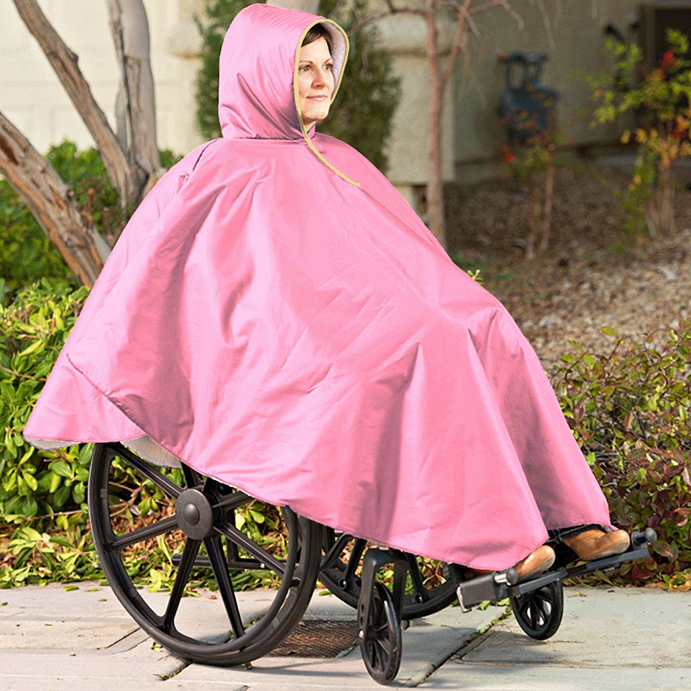 Wheelchair Rain Poncho Black  