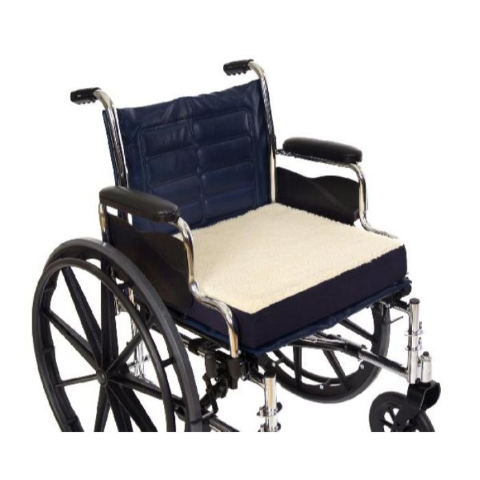 Gel Wheelchair Cushion with Coccyx Cutout and Fleece Top