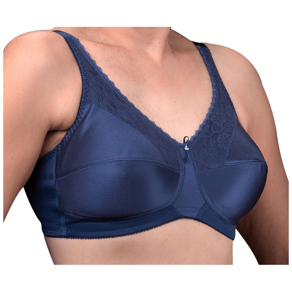 Alessia Wire-free Padded Mastectomy Bra - blue, Pocketed Mastectomy Bra, Amoena Canada
