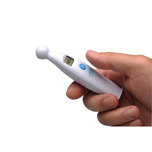 Wall-mounted hands free digital thermometer