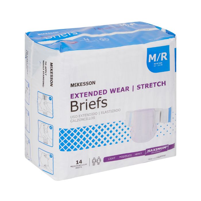 Mckesson Extended Wear Disposable Adult Incontinent Brief