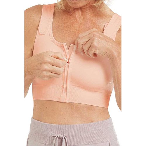 Velcro Strap Heavy Compression Post Surgical Bra with Cups