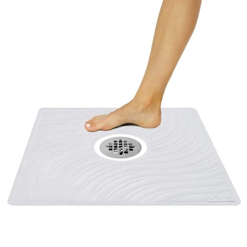 Shower or Bath Mat - Square Non Slip Suction Cup Grip - Vive Health