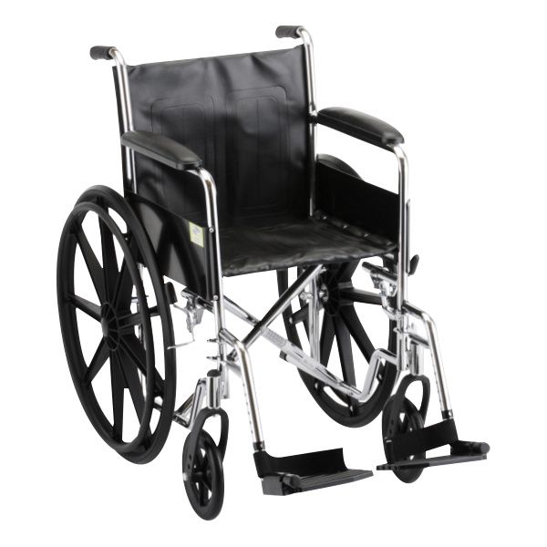 Nova 20″ Steel Wheelchair w/ Detachable Desk Arms & Footrests