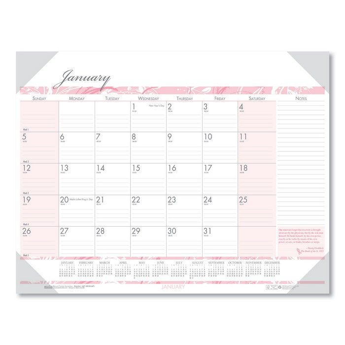 House of Doolittle Breast Cancer Awareness 100% Recycled Monthly Desk ...