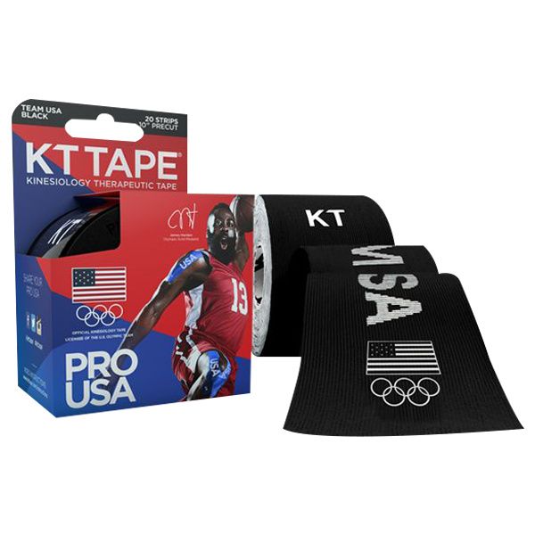 KT Tape Pro Kinesiology Therapeutic Tape Black 20 Strips - 20 ea