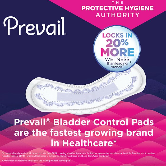 Prevail Overnight Absorbency Incontinence Bladder Control Pads, 30-Count