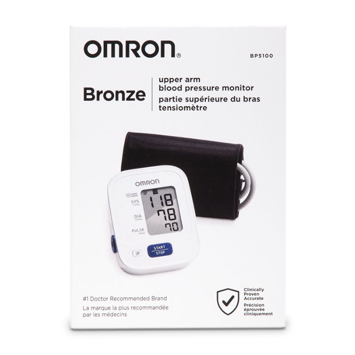 Omron BP5100 Bronze Blood Pressure Monitor, Upper Arm Cuff Stores