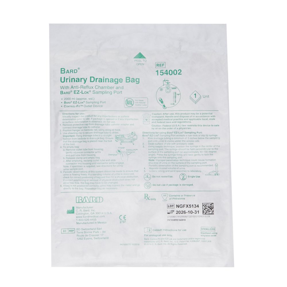 Shop Bard Bedside Urine Drainage Bag With Anti-Reflux Device