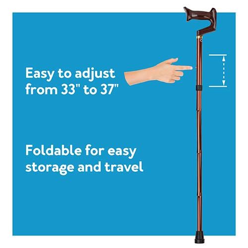 Soft Grip Folding Cane - Blue