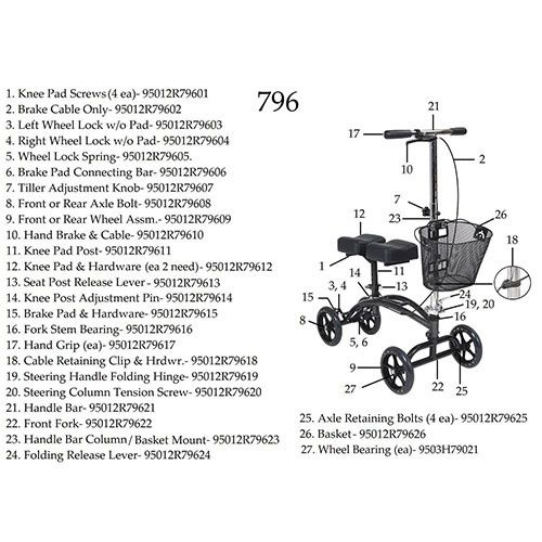 Drive Medical Dual Pad Steerable Knee Walker Knee Scooter with Basket -  Alternative to Crutches