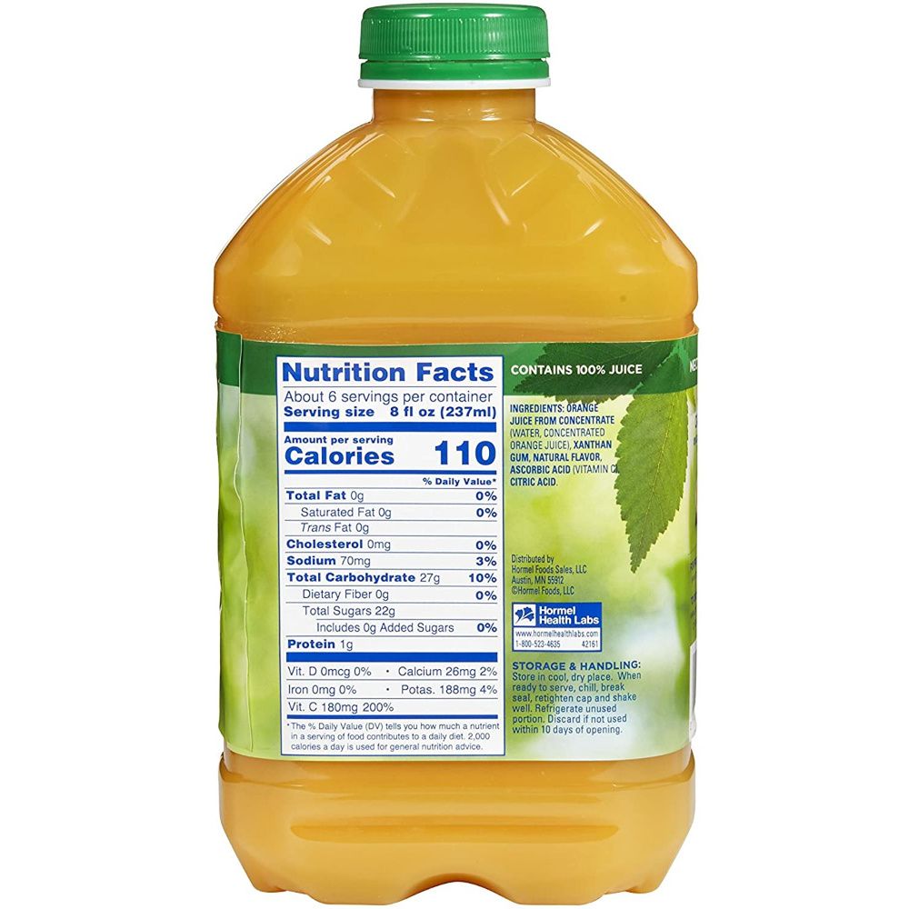 Calories in 4 2025 oz orange juice