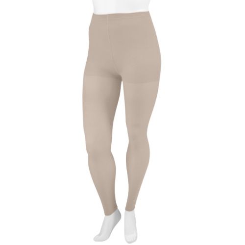 Womens Compression Footless Tights for Lymphedema 20-30mmHg - Beige, Medium  