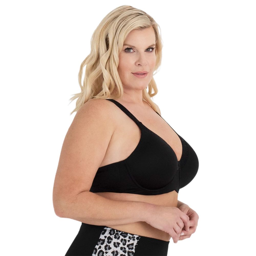 PLUS SIZE BIG CUP Ladies bra, full coverage, underwired, firm hold, black 