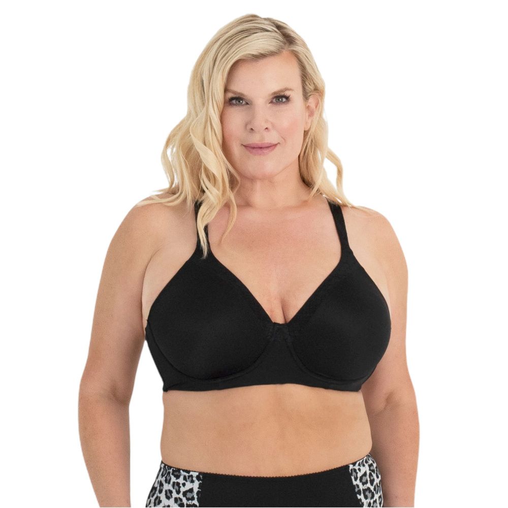 LEADING LADY Women's Plus Size Luxe Body T-Shirt Bra with Underwire  Support, Black/Gray Leopard, 36A at  Women's Clothing store