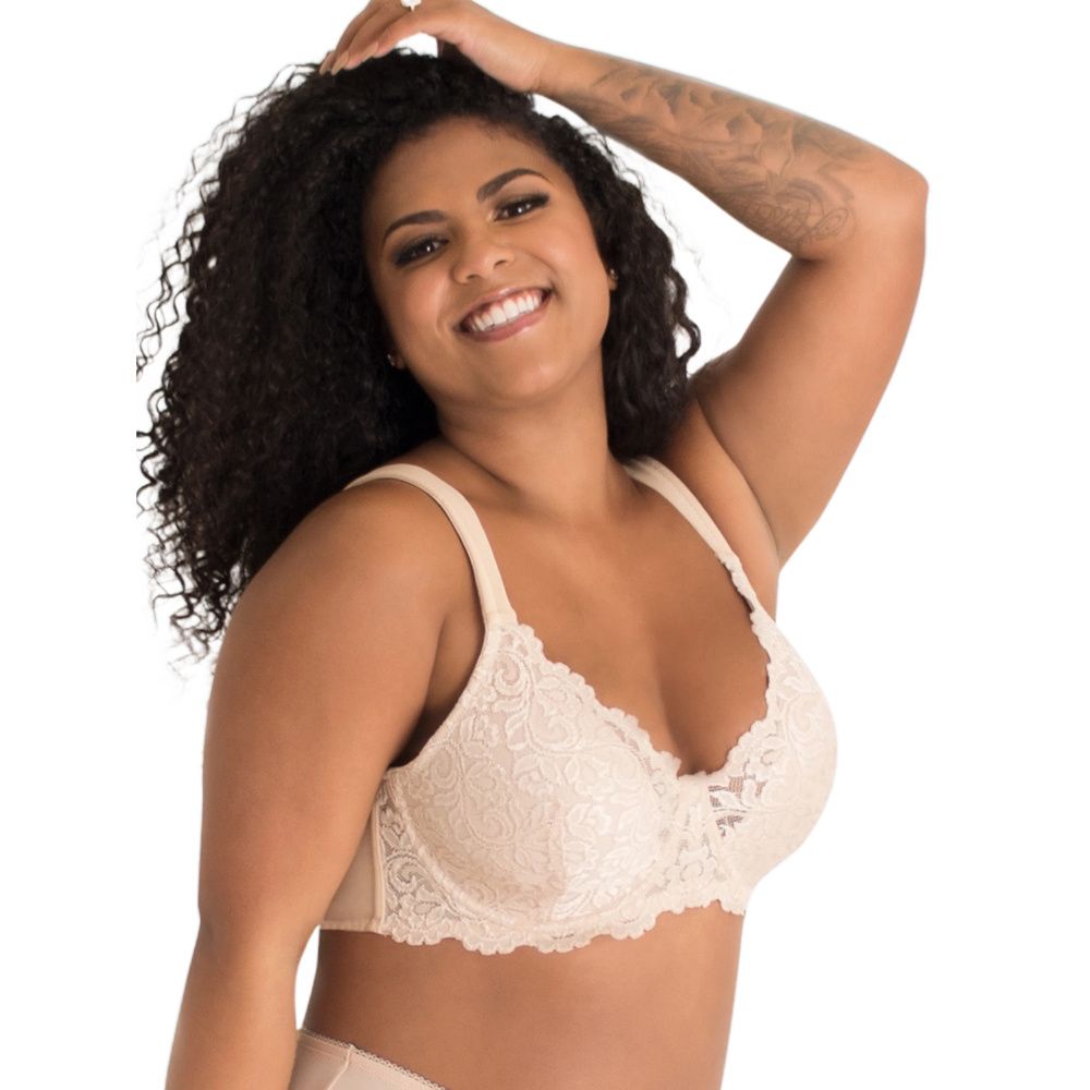 Ava Scallop Lace Cup Underwire Bra Nude 34C by Leading Lady